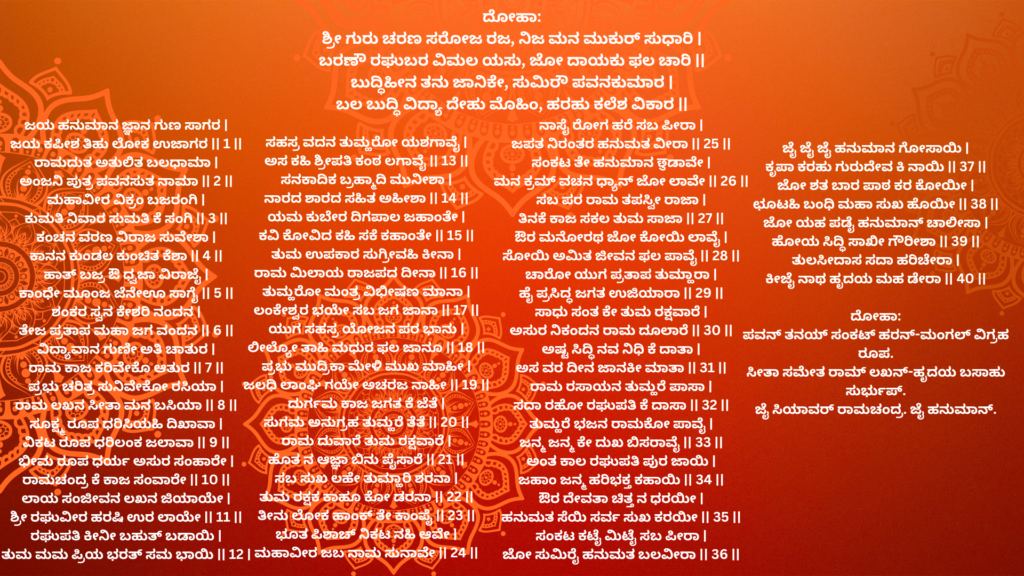 Hanuman Chalisa in Kannada