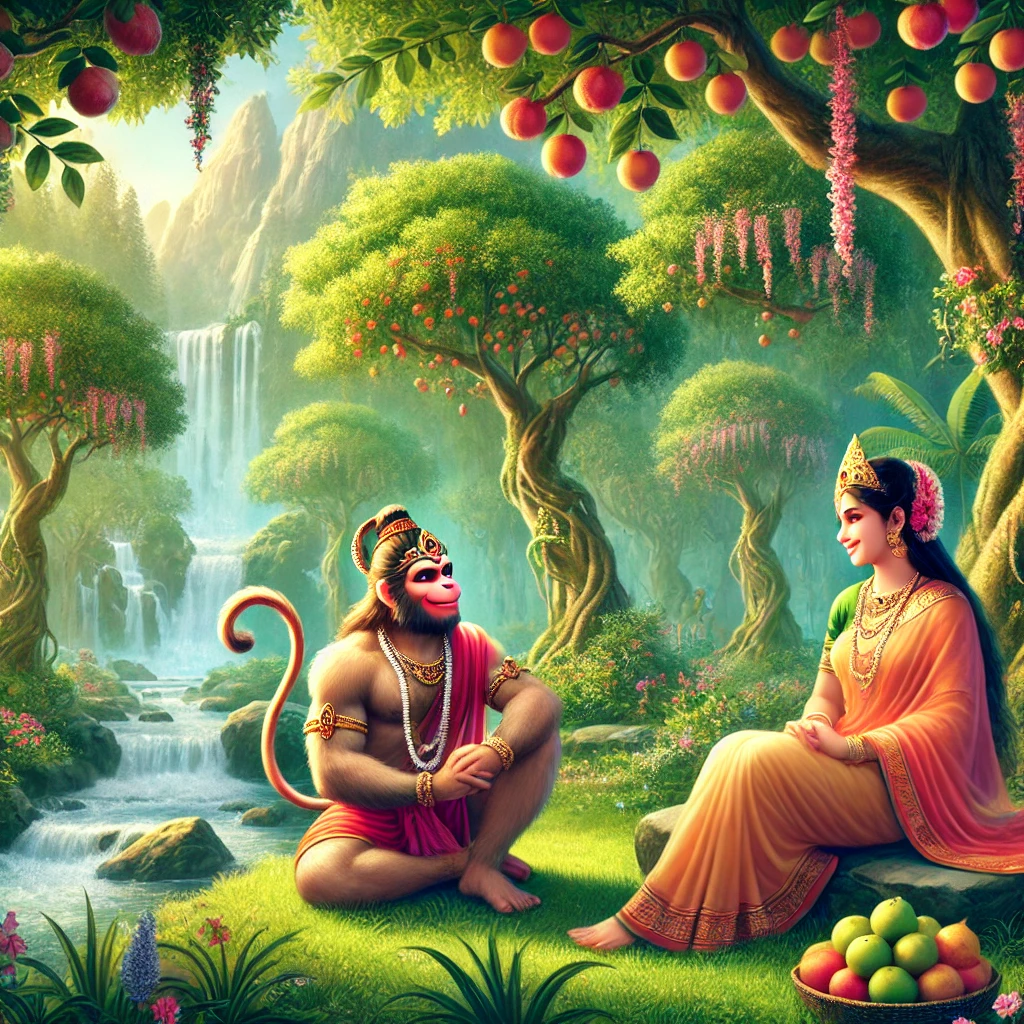 Hanuman meeting with Sita