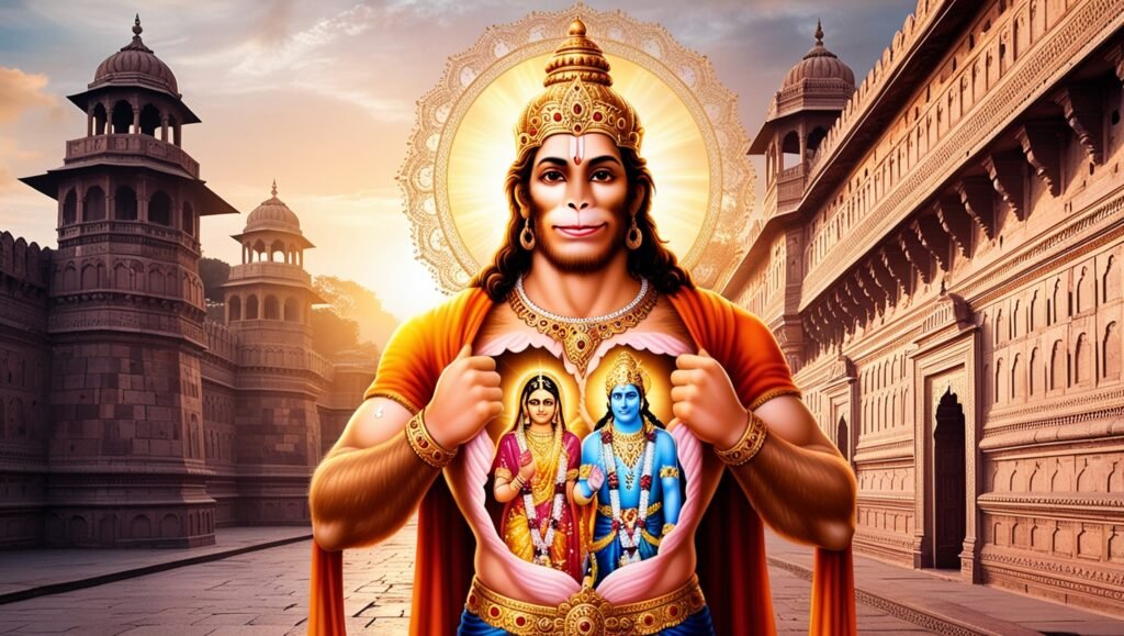 Hanuman Tearing his chest to show love towards Lord Rama